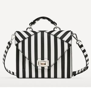 Zara Two-Toned Striped Crossbody Bag